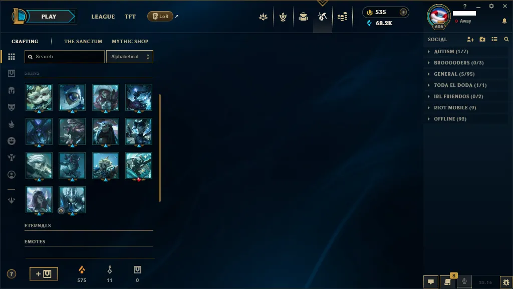 🏆 EUNE New Season⌛ Master 4 +50 LP 🚀  level 606⌛FULL Champ 💯 +236 SKIN🚀+60 k Blue Essence 🏆 Recovery Info ✅ 