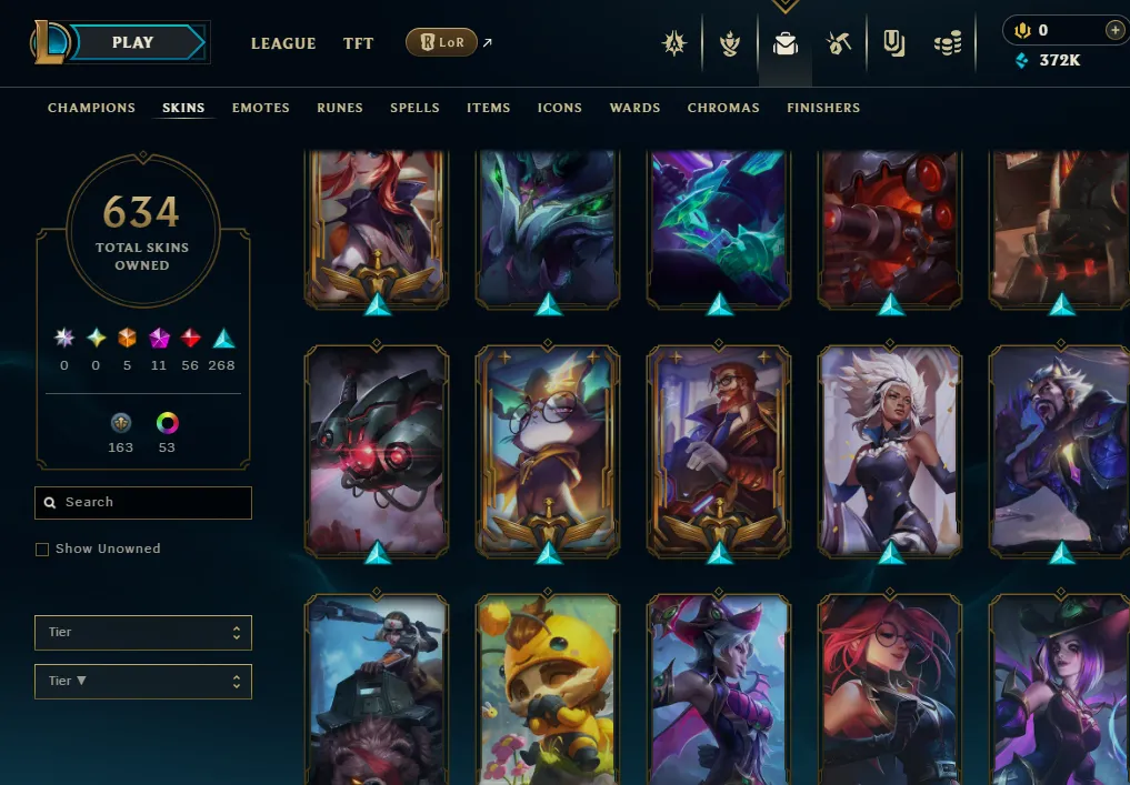 👑(EUW) UNRANKED (SUPER HIGH ELO) 🚀634 SKIN