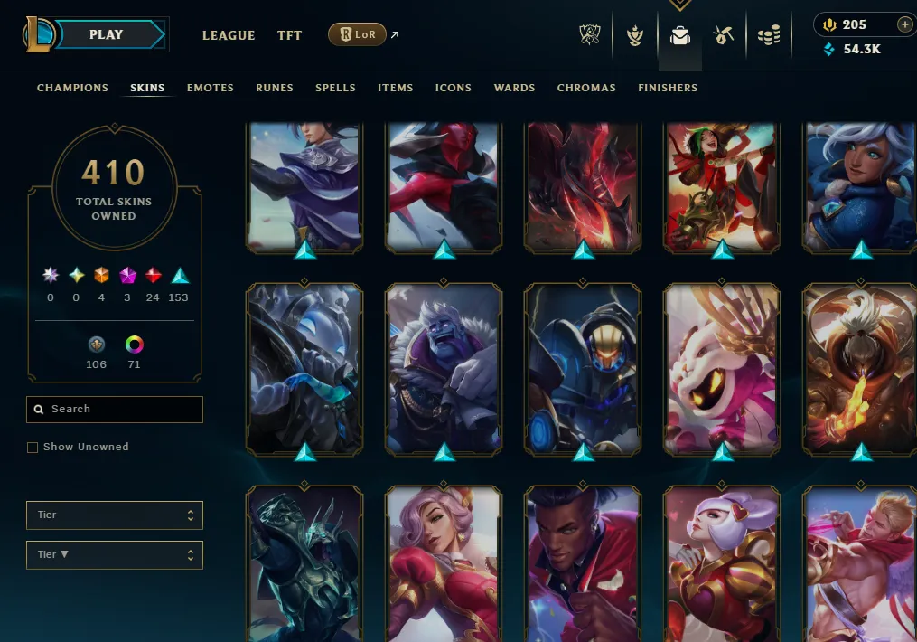 👑(EUW) EMERALD IV( SUPER HIGH ELO) 🚀400+ SKIN