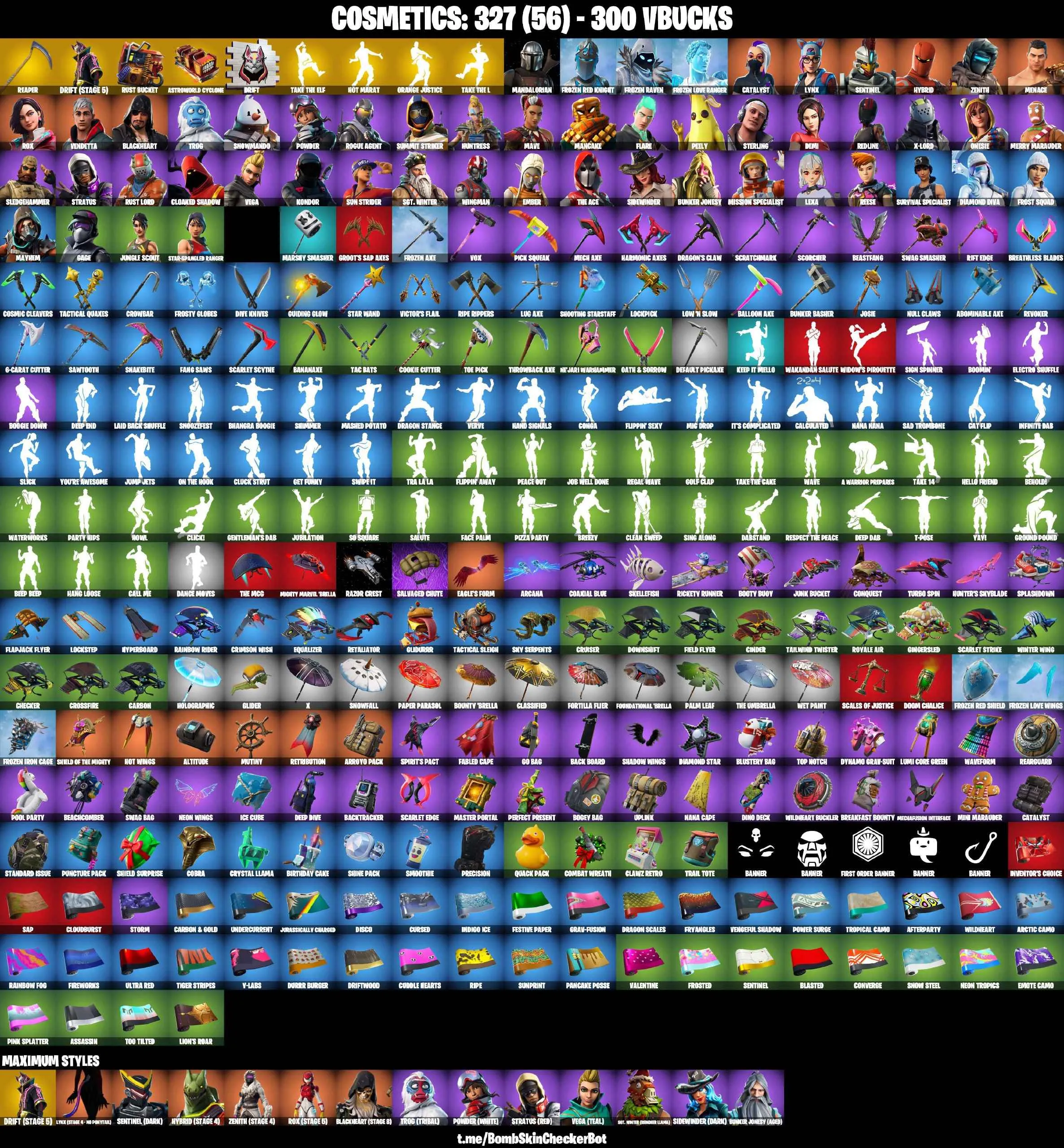 ❤️54 SKINS❤️TAKE THE L❤️MANDALORIAN❤️ORANGE JUSTICE❤️STAR WAND❤️ONESIE❤️MERRY MARAUDER❤️PEELY❤️DRIFT(STAGE 5)❤️LYNX(STAGE 4)❤️STAR-SPANGLED RANGER❤️JUNGLE SCOUT❤️GAGE❤️REAPER❤️ASTROWORLD CYCLONE❤️RUST BUCEKT❤️CAN PLAY ON PSN❤️XBOX❤️PC❤️NINTENDO❤️MOBILE❤️
