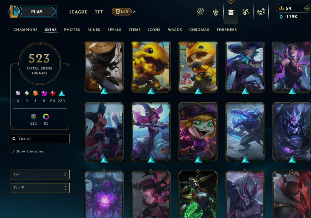 👑(EUW) SILVER I 97LP (HIGH ELO) 🚀523 SKIN