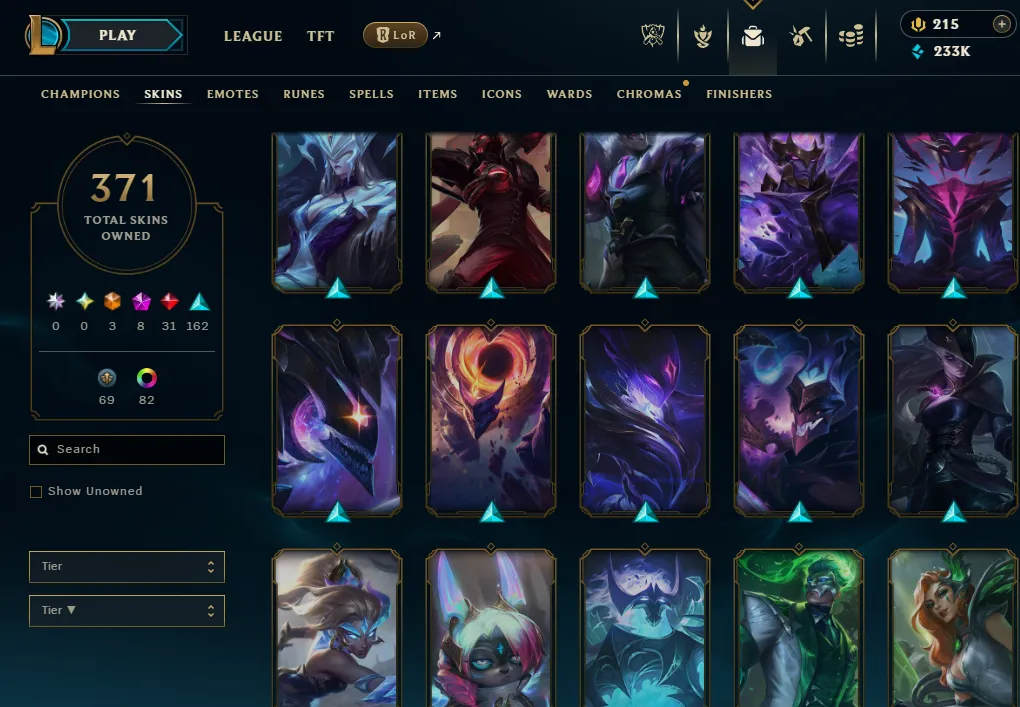 👑(EUW) GOLD III(80% WR, SUPER HIGH ELO) 🚀371 SKIN