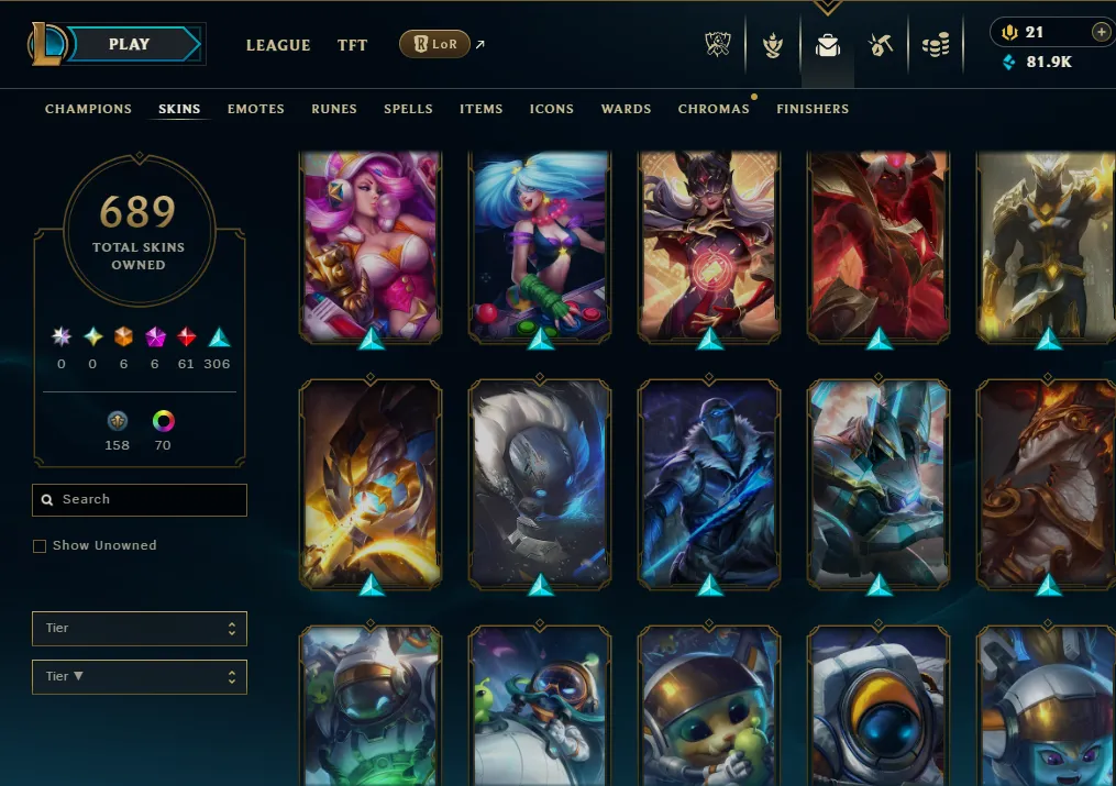 👑(EUW) GOLD I(100% WR, SUPER HIGH ELO) 🚀689 SKIN