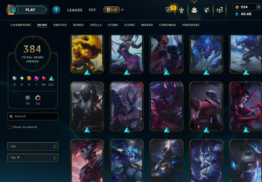 👑(EUW) BRONZE I (100% WR, HIGH ELO) 🚀384 SKIN