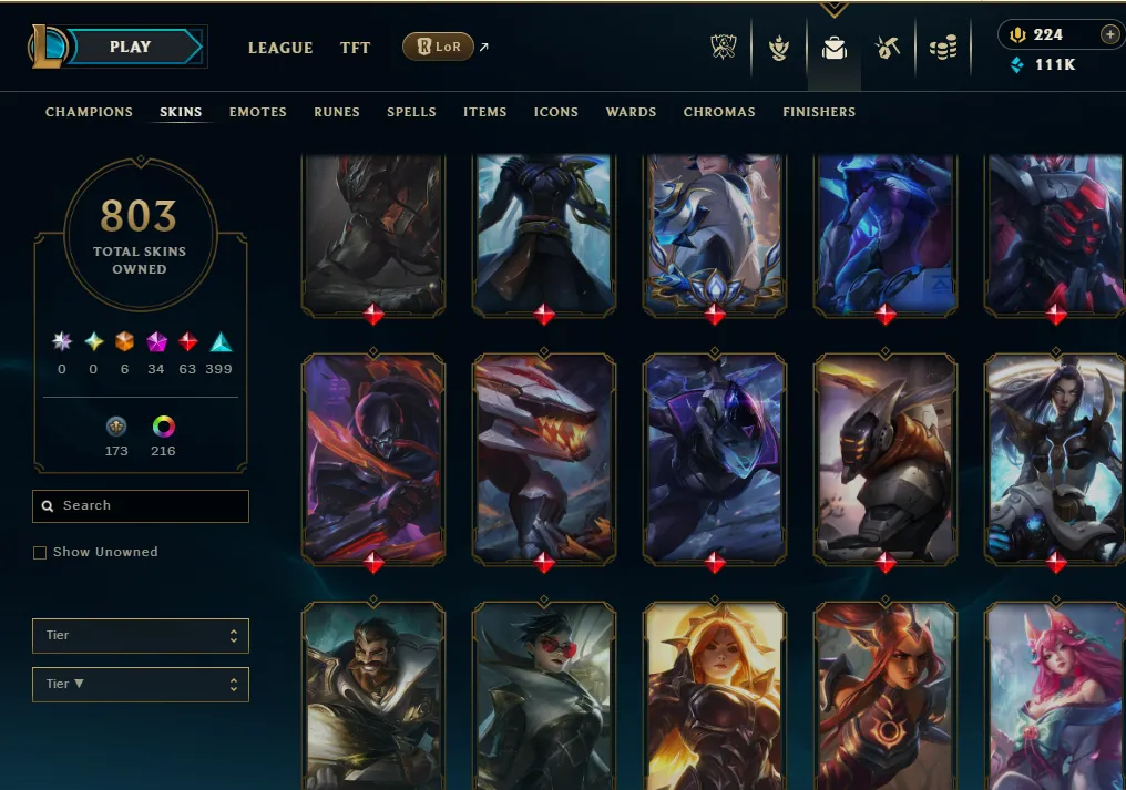 👑(EUW) EMERLAD III (80% WR, SUPER HIGH ELO) 🚀803 SKIN