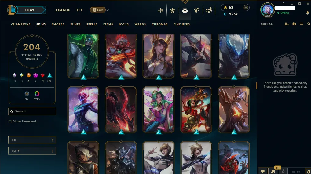 🏆 EUNE New Season⌛ Gold 1 🚀  level 682⌛Full Champ 💯204 SKIN  ❤️ Recovery Info ✅ 