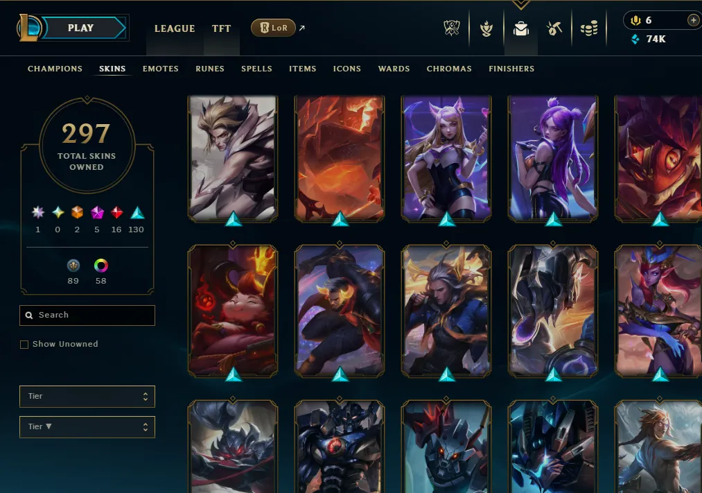 👑(EUW) PLATINUM IV (HIGH ELO) 🚀297 SKIN , KAI'SA UZI