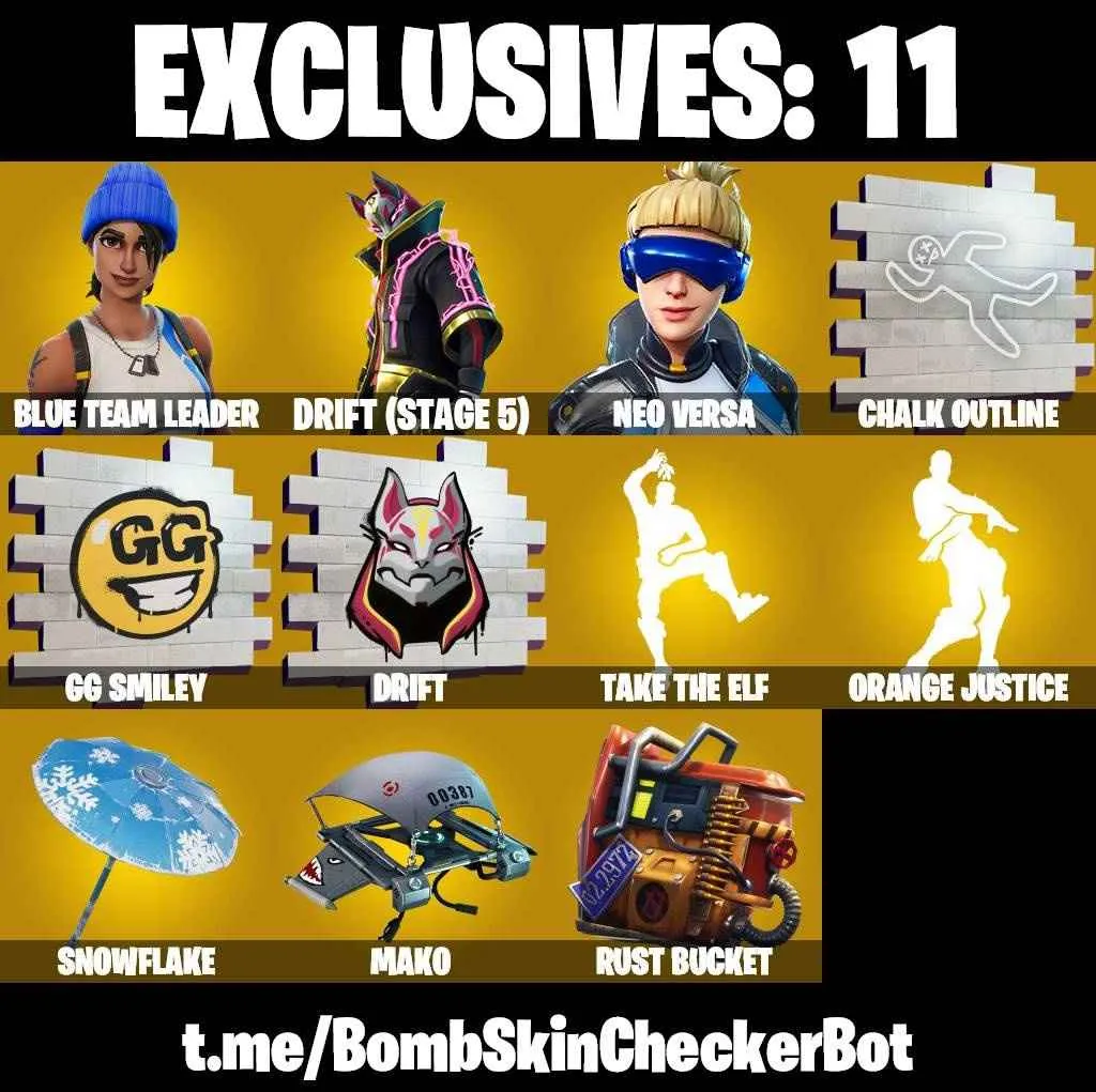 ❤️36 SKINS❤️MAKO❤️NEO VERSA❤️ORANGE JUSTICE❤️MAYA❤️ZOEY❤️ROOK❤️BLUE TEAM LEADER❤️HOPE❤️AGENT PEELY❤️DRIFT(STAGE 5)❤️CALAMITY(STAGE 5)❤️SNOWFLAKE❤️RUST BUCKET❤️PEPPERMINT PICK❤️TAKE THE ELF❤️CAN PLAY ON PSN❤️XBOX❤️PC❤️NINTENDO❤️MOBILE❤️350 VBUCKS❤️