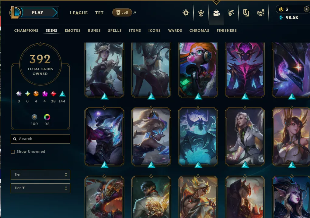 👑(EUW) UNRANKED (SUPER HIGH ELO) 🚀392 SKIN