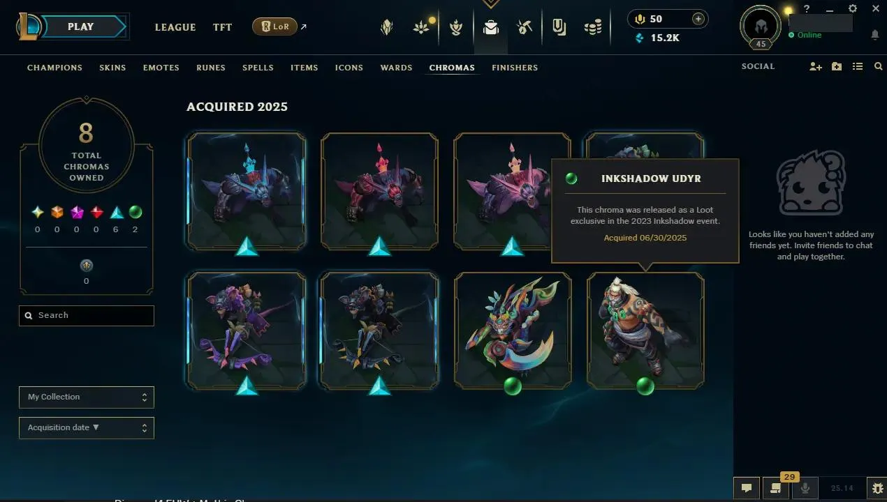 🌍 EUW ⚡ Diamond IV ✨ WR: 64% 🔥x2 45 Mythic Essence Chromas ♾️ Lifetime Ownership 📧 Full Email Access