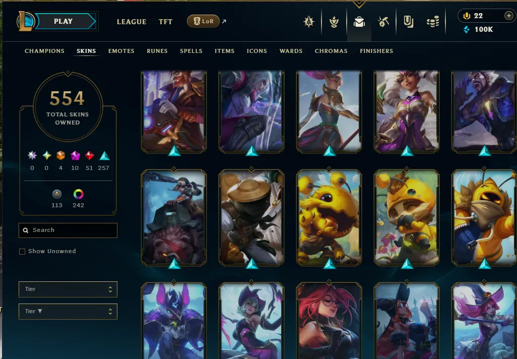 👑(EUW) UNRANKED (SUPER HIGH ELO) 🚀554 SKIN
