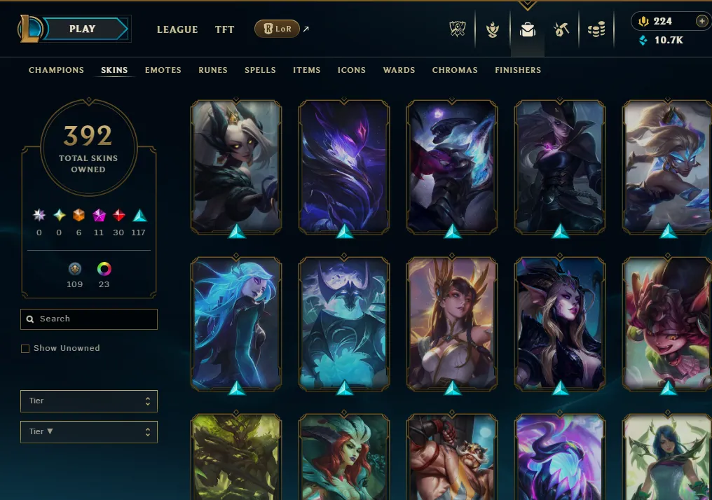 👑(EUW) GOLD I (100% WR, SUPER HIGH ELO) 🚀392 SKIN