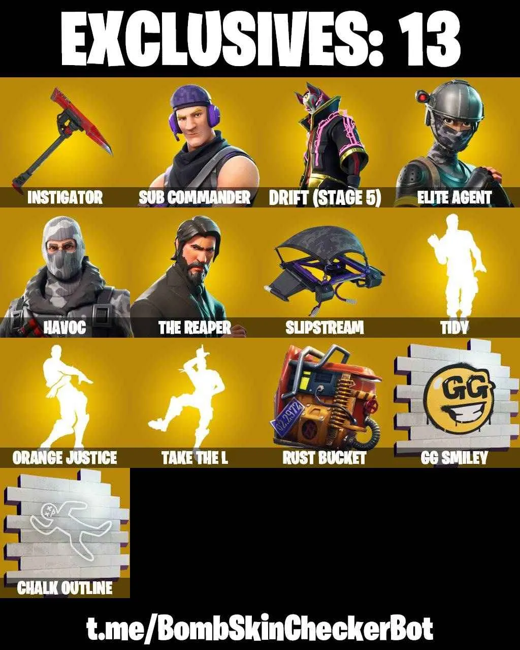 ❤️26 SKINS❤️TAKE THE L❤️THE REAPER❤️ELITE AGENT❤️ORANGE JUSTICE❤️TIDY❤️HAVOC❤️SUB COMMANDER❤️ZOEY❤️DRIFT(STAGE 5)❤️LITESHOW❤️RUST BUCKET❤️CAN PLAY ON PSN❤️XBOX❤️PC❤️NINTENDO❤️MOBILE❤️1050 VBUCKS❤️FULL EMAIL ACCESS❤️