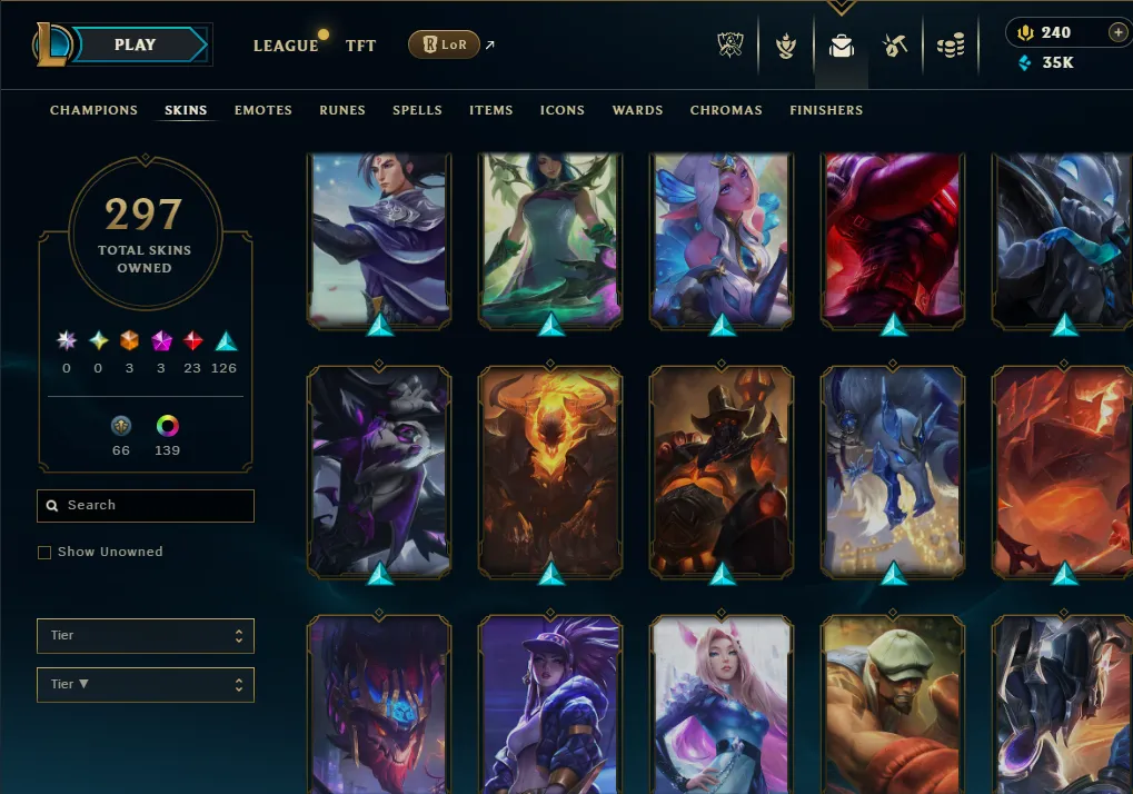 👑(EUW) GOLD II(80% WR, SUPER HIGH ELO) 🚀297 SKIN