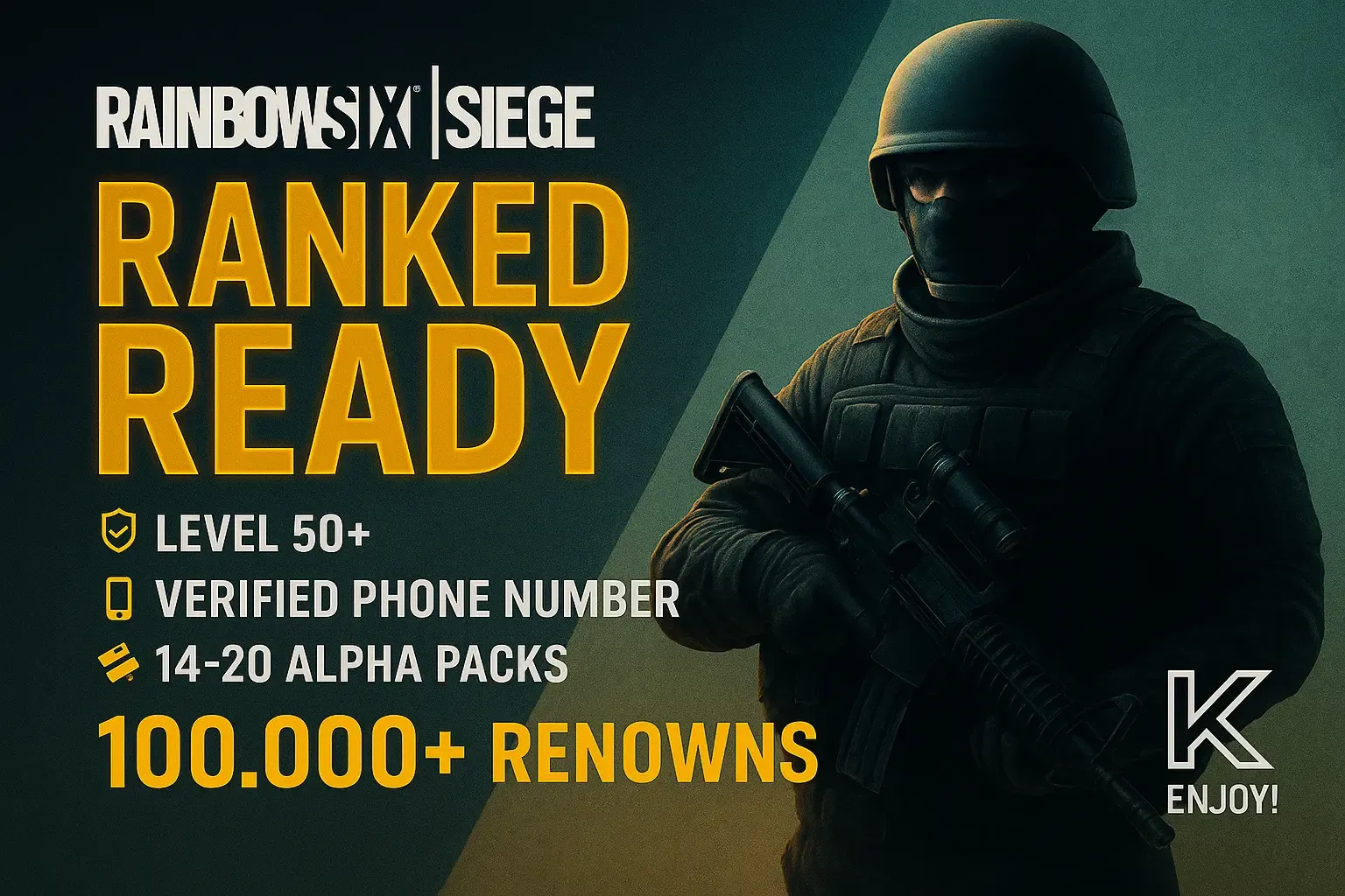 📡 Ranked Ready 💠 Level 50 💣 12 Alpha Packs 💷 92,091 Renowns 🎲 Linkable to All Consoles #U3D7A