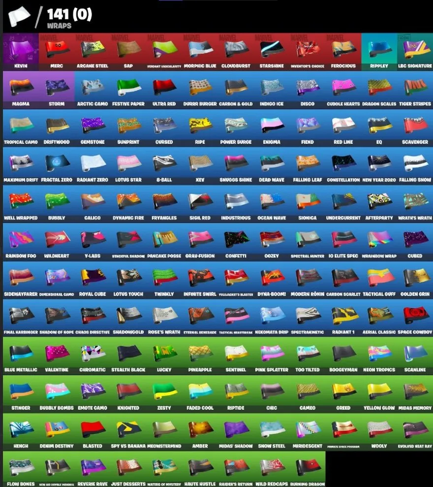 F849 Rare OG Account with 234 Skins including Renegade Raider, Glow, Borderlands, NVIDIA | 210 Backblings | 186 Picks