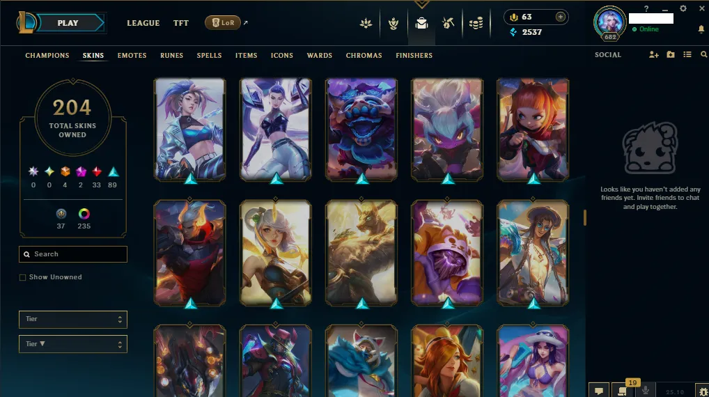 🏆 EUNE New Season⌛ Gold 1 🚀  level 682⌛Full Champ 💯204 SKIN  ❤️ Recovery Info ✅ 