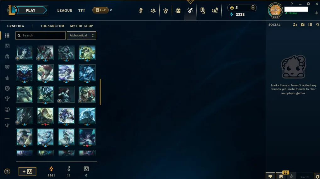 🏆 EUNE New Season⌛ Silver 2 🚀  level 273⌛166 Champ +113 (Loot 44) SKIN 🏆 Recovery Info ✅ 