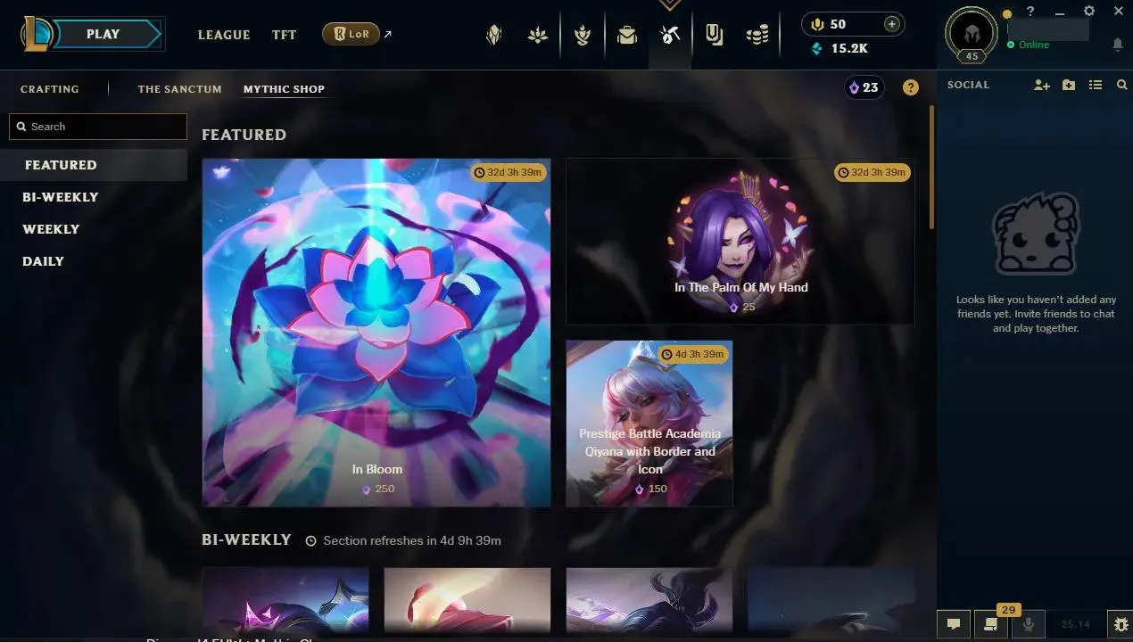 🌍 EUW ⚡ Diamond IV ✨ WR: 64% 🔥x2 45 Mythic Essence Chromas ♾️ Lifetime Ownership 📧 Full Email Access