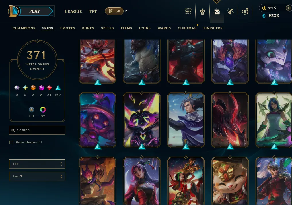 👑(EUW) GOLD III(80% WR, SUPER HIGH ELO) 🚀371 SKIN