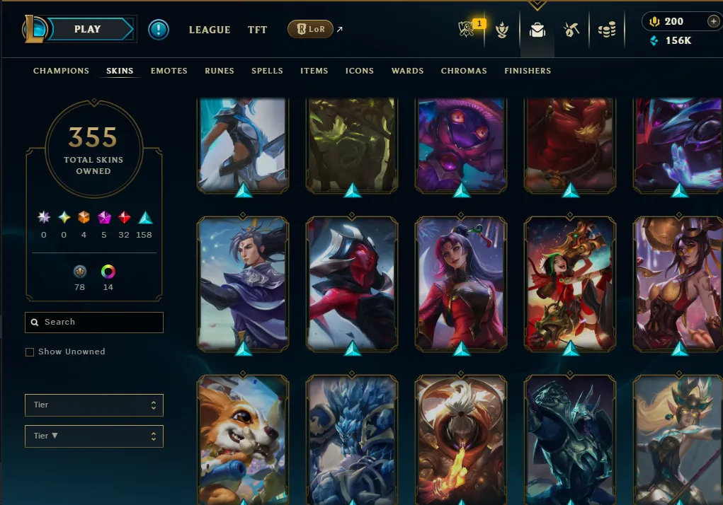 👑(EUW) SILVER II(100% WR, SUPER HIGH ELO) 🚀355 SKIN