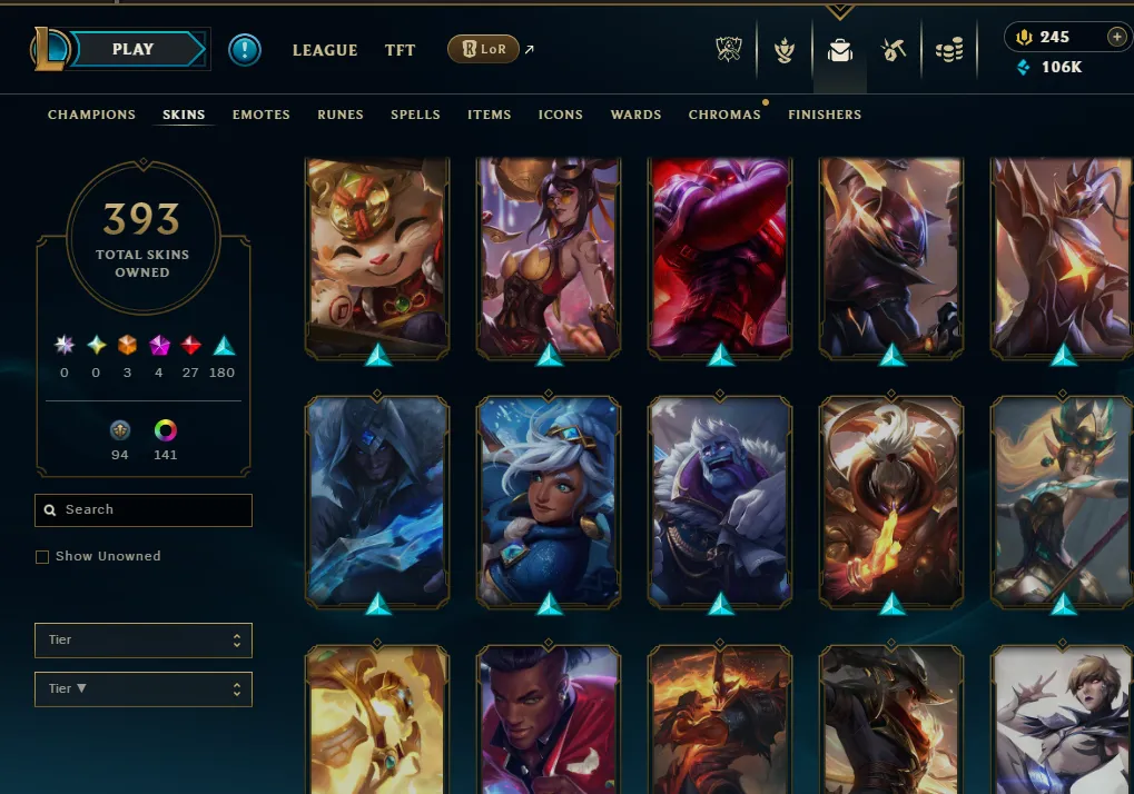 👑(EUW) UNRANKED ( HIGH ELO ) 🚀393 SKIN