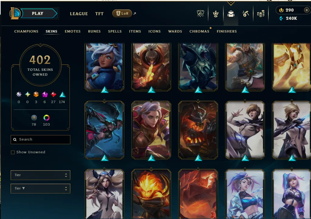 👑(EUW) EMERALD IV ( HIGH ELO ) 🚀402 SKIN