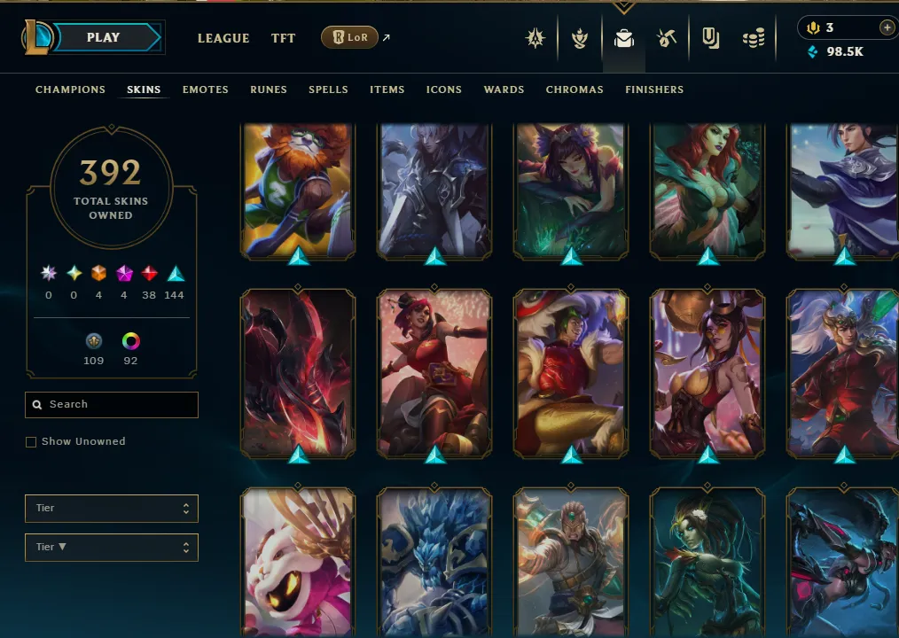 👑(EUW) UNRANKED (SUPER HIGH ELO) 🚀392 SKIN