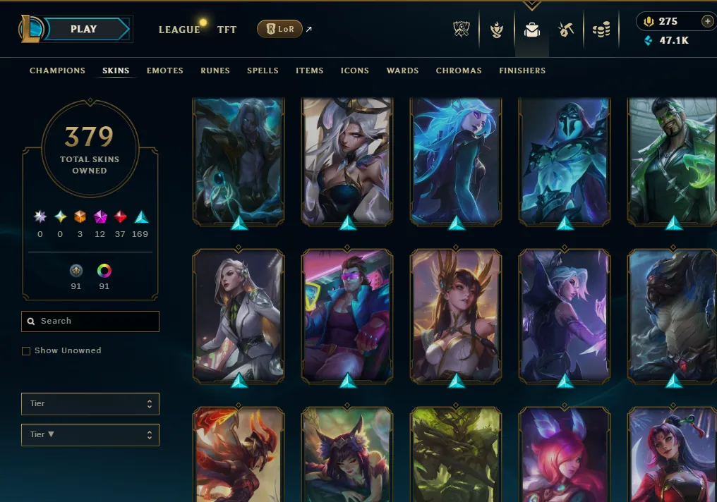 👑(EUW) PLATINUM I (80% WR, SUPER HIGH ELO) 🚀379 SKIN