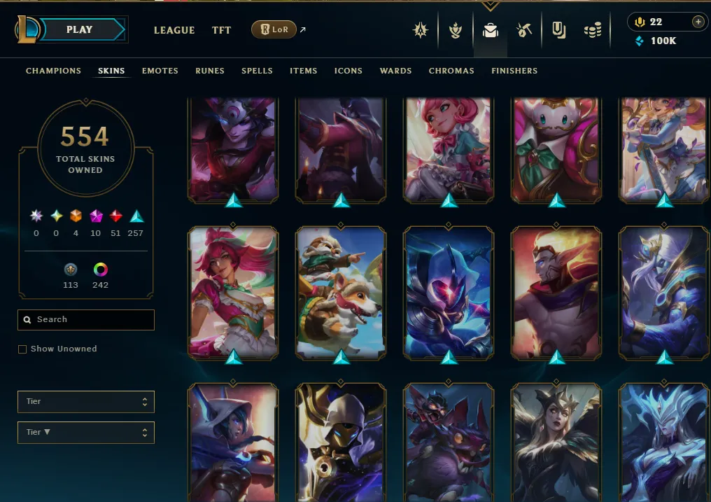 👑(EUW) UNRANKED (SUPER HIGH ELO) 🚀554 SKIN