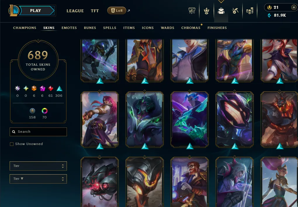 👑(EUW) GOLD I(100% WR, SUPER HIGH ELO) 🚀689 SKIN