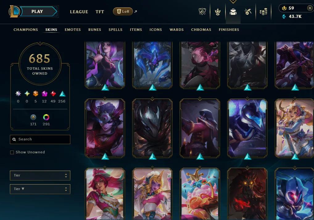 👑(EUW) GOLD IV 97 LP(60% WR, HIGH ELO) 🚀685 SKIN