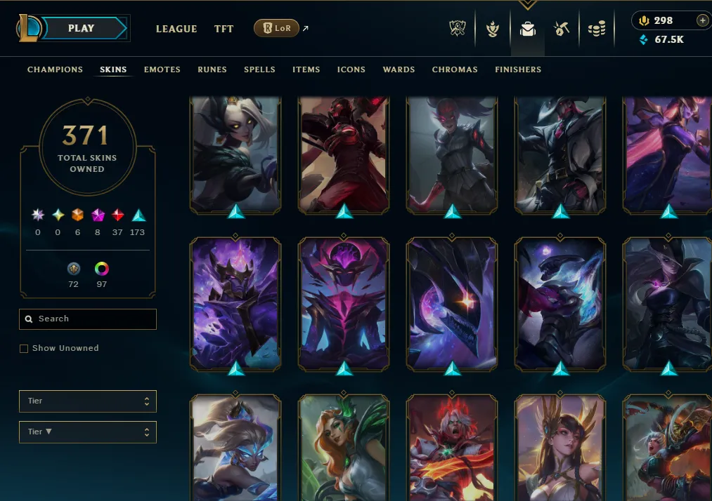 👑(EUW) SILVER II (100% WR, SUPER HIGH ELO) 🚀371 SKIN