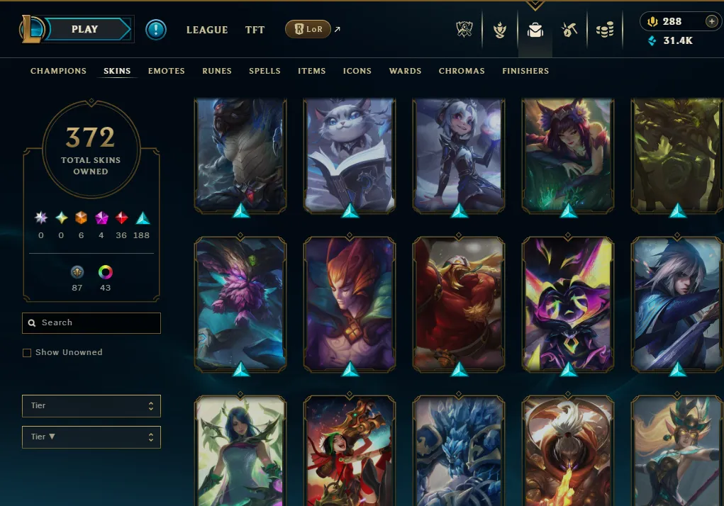 👑(EUW) UNRANKED ( HIGH ELO ) 🚀372 SKIN