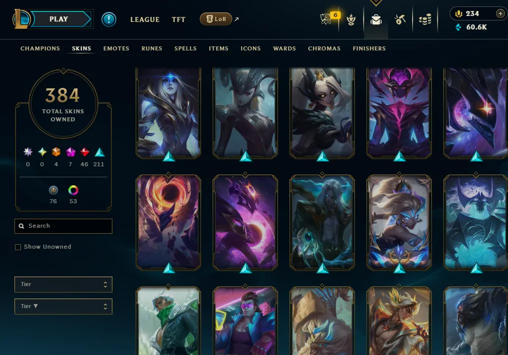 👑(EUW) BRONZE I (100% WR, HIGH ELO) 🚀384 SKIN