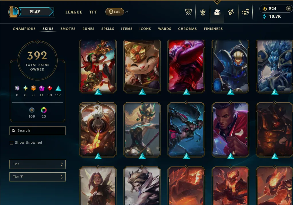 👑(EUW) GOLD I (100% WR, SUPER HIGH ELO) 🚀392 SKIN