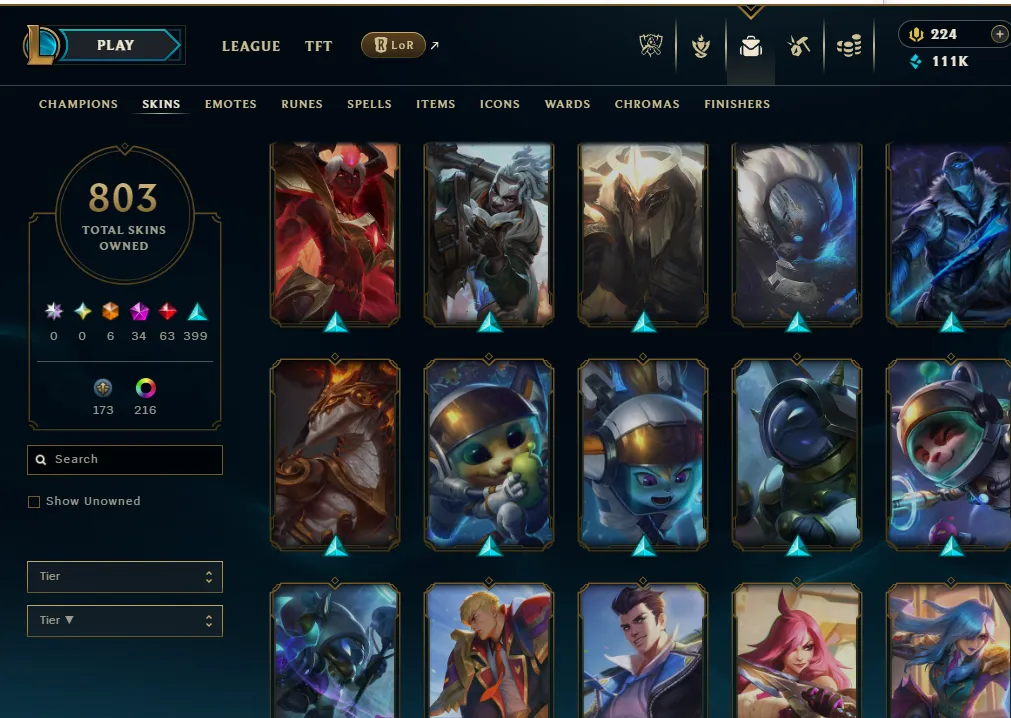 👑(EUW) EMERLAD III (80% WR, SUPER HIGH ELO) 🚀803 SKIN