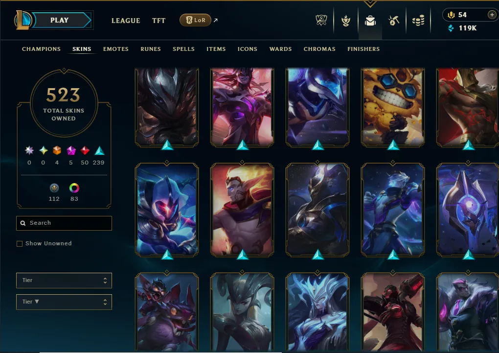 👑(EUW) SILVER I 97LP (HIGH ELO) 🚀523 SKIN