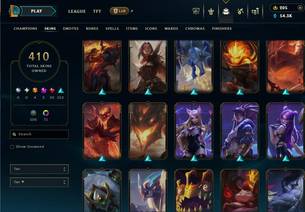 👑(EUW) EMERALD IV( SUPER HIGH ELO) 🚀400+ SKIN