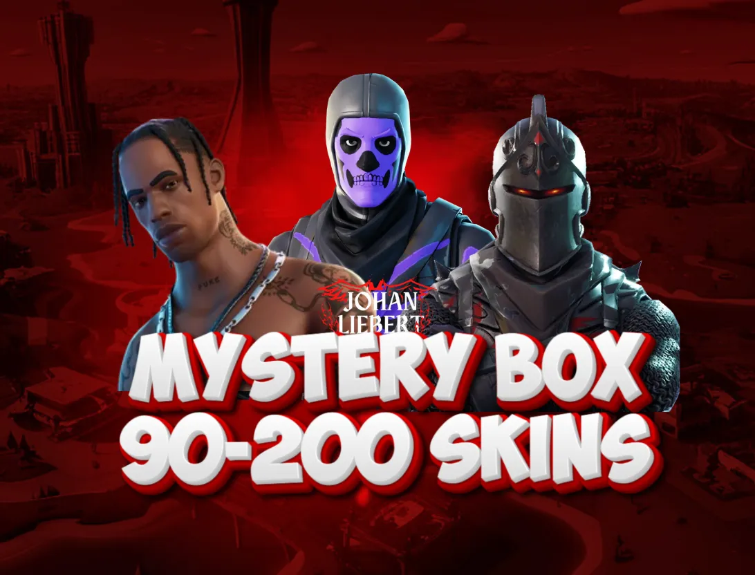 90-200 , Chance for (Travis Scott Or OG Ghoul Trooper, Renegade Raider , Black Knight ,Galaxy, IKONIK , OG Skull Trooper, Sparkle Specialist , Take the L or Others skins).