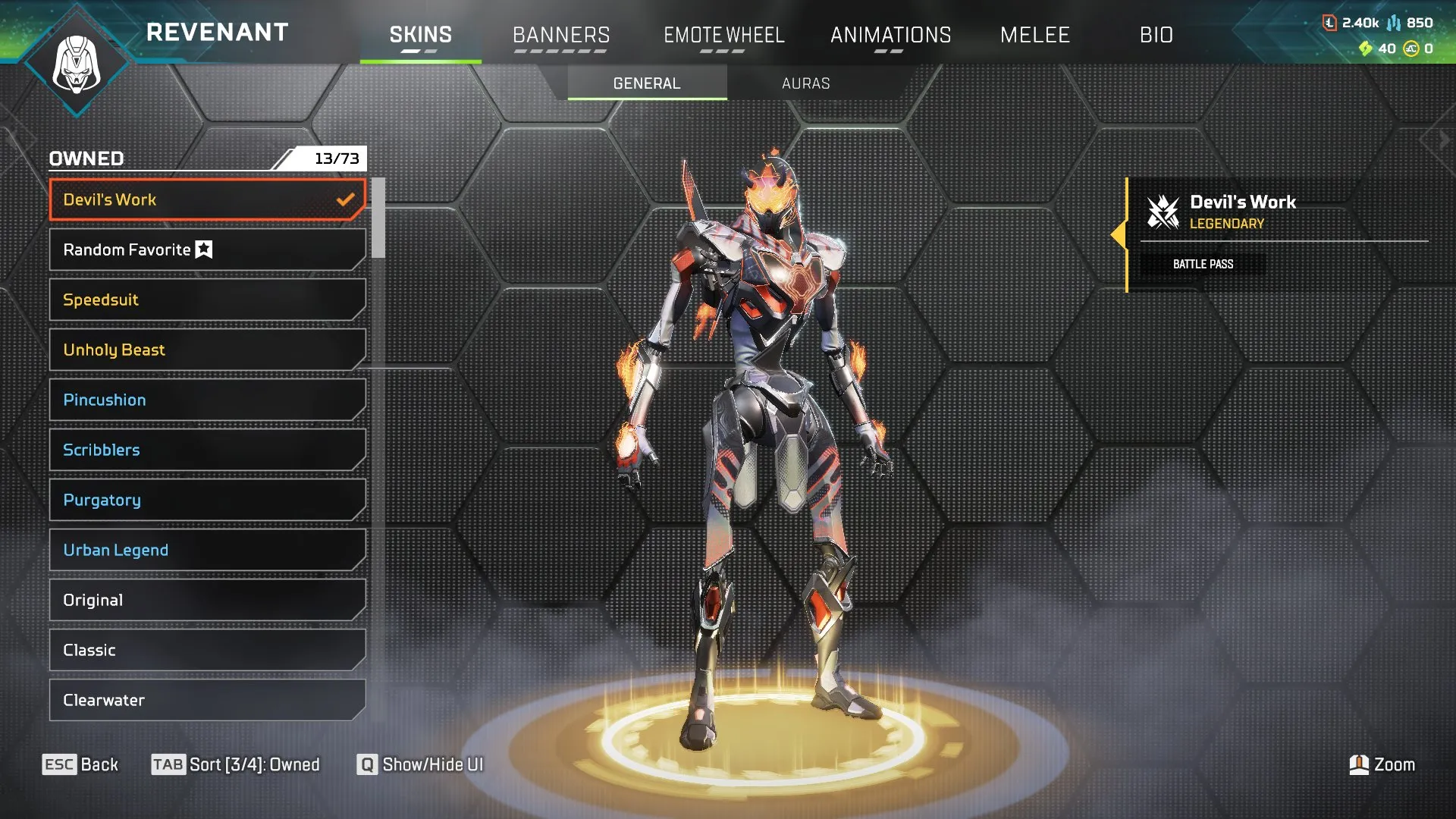 AP678 Lifeline Edition | Guardian Angel | Grand Slam | Devil's Work | Holo Knight | Fire Extinguisher | Radical Action | Shimmering Strike | 86 Legendary Items | Silver | 127 Level 