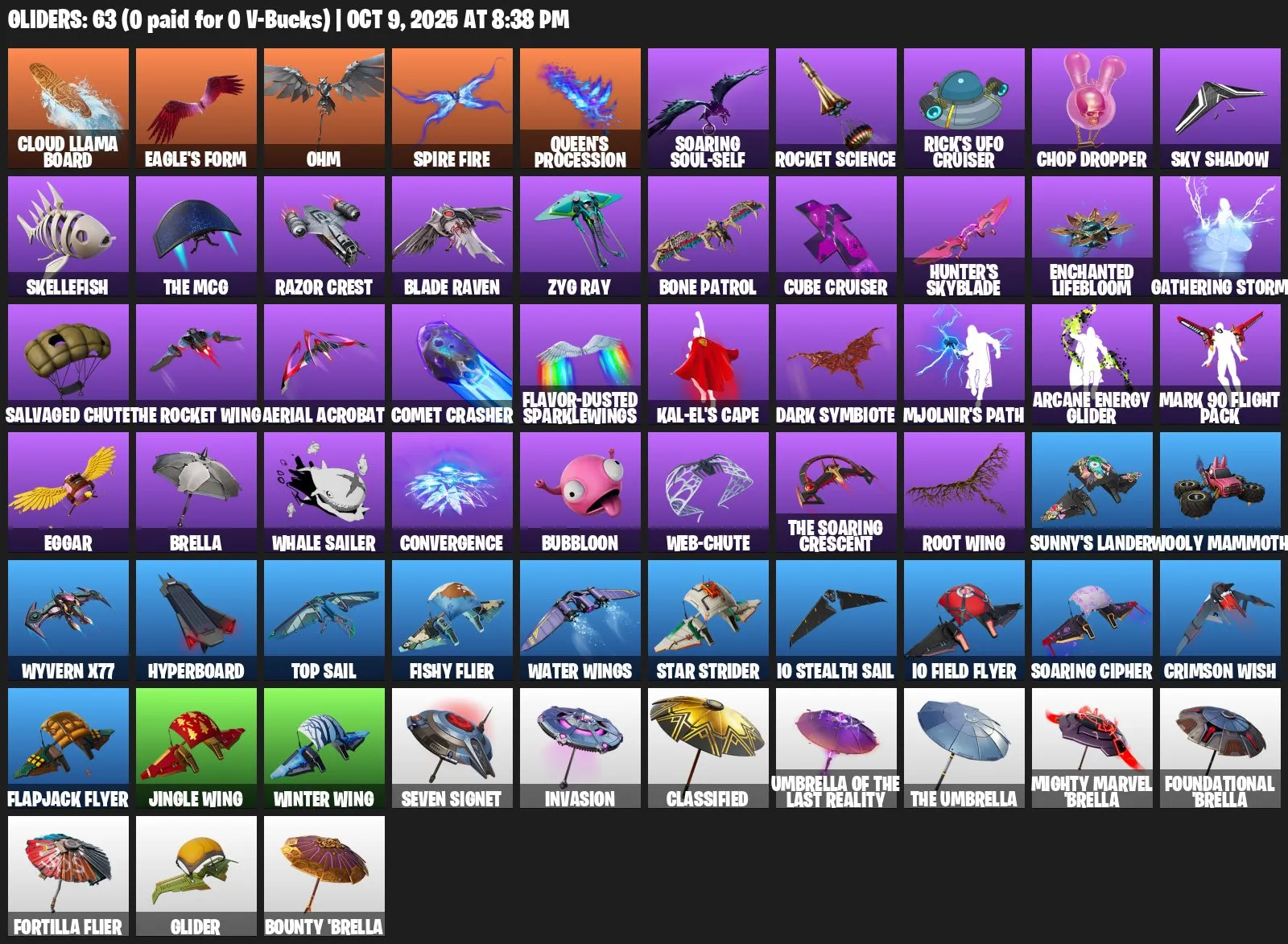 F1048 75 Skins, Kratos's Axe, Frosty Legends, Neymar Jr, Spider-Man, Wolverine, Harley Quinn, Mandalorian, Aquaman, Carnage, Doctor Doom 