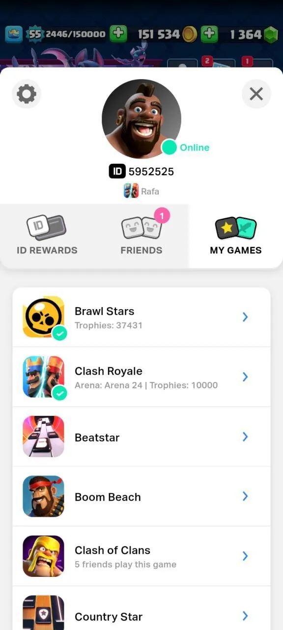 CR522 Maxed Arena 25 Account 10.7k Trophies, 9 Level 15 Elites, 17 Level 14, 10 Evolutions, 70 Emotes, 8 Tower Skins, 53 Banners, 1.3k Gems, 151k Gold 