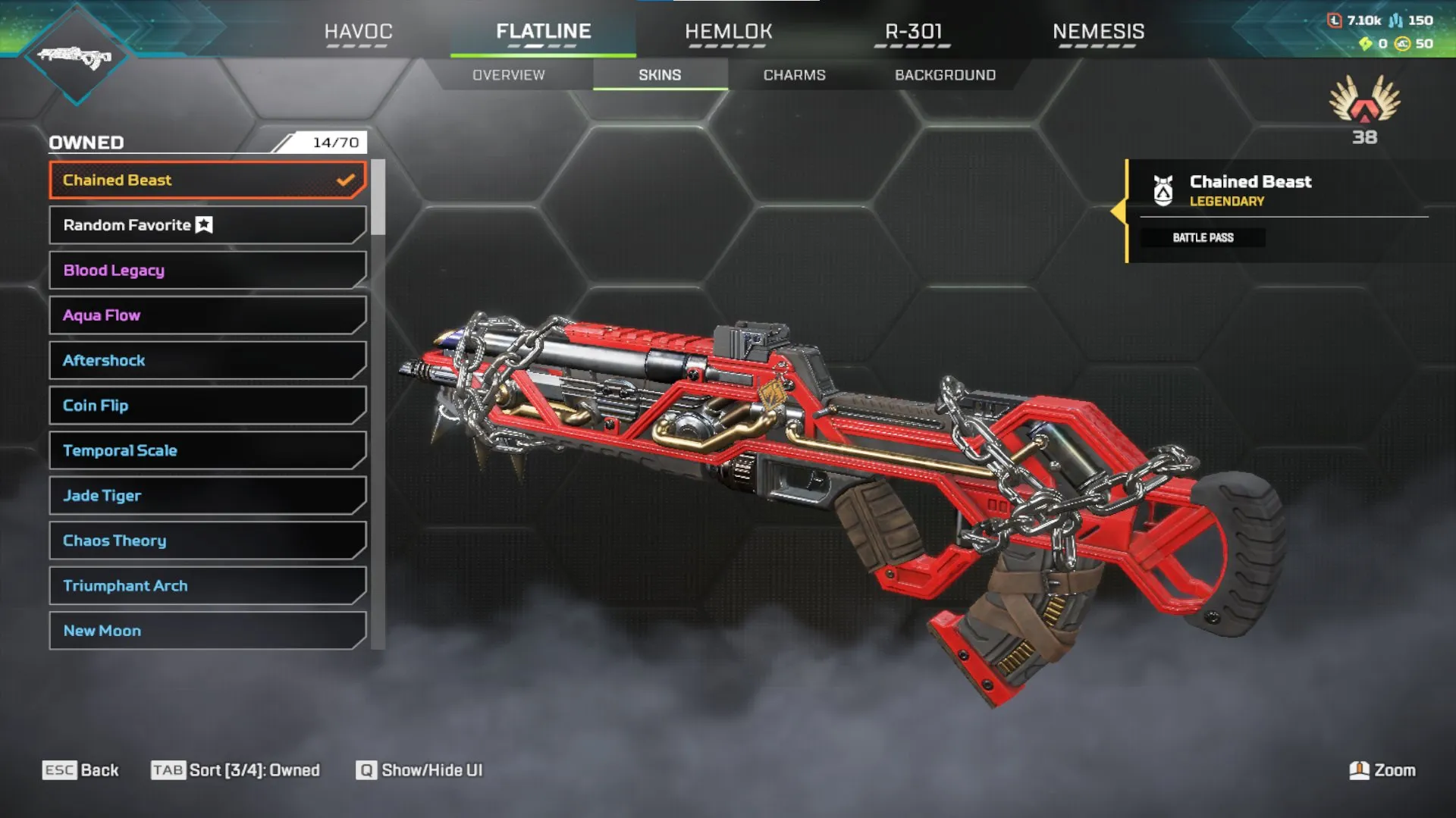 AP645 Reactive Volt, Devotion, Flatline Skins with 75 Legendary Items