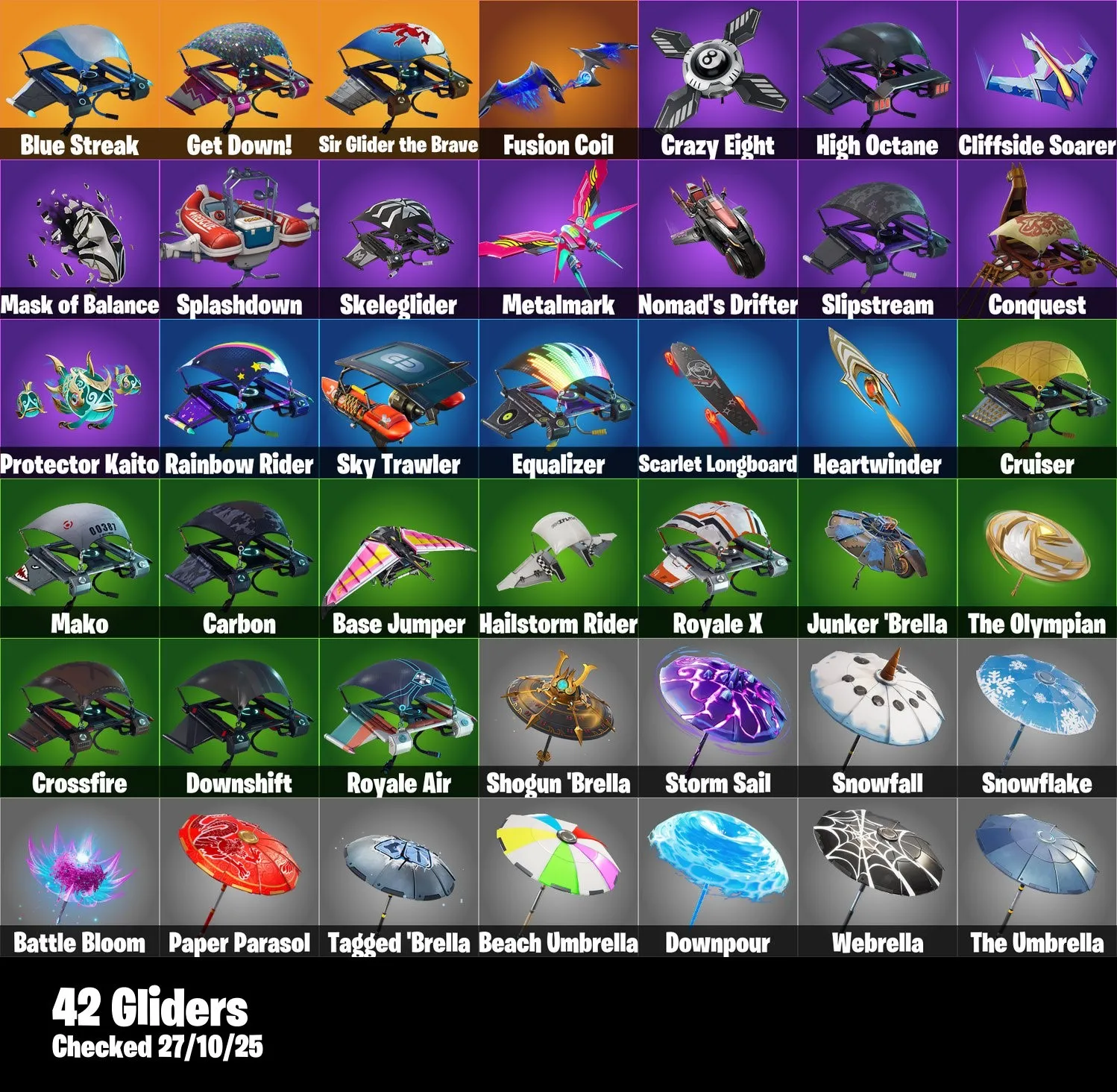 F873 Black Knight, Sparkle Specialist, Floss, Take The L, 38 Skins, Rare OG Collection (G)
