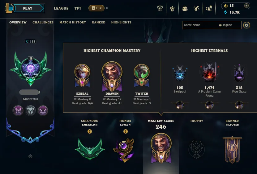 🔥LVL133 Emerald 2 23LP Handleveled💎86Champs 28Skins✅Lifetime Ownership Guarantee - Never Taken Back