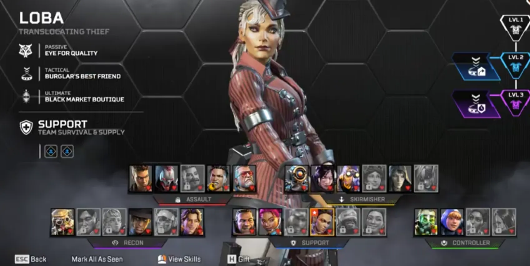 AP557 LOBA Heirloom, Level 197, 55 Legendary Skins, L-Star Reactive S26, Relic Unlocked 