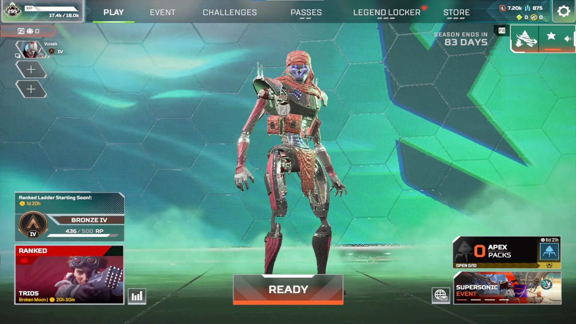 AP640 High Level 295 Account with 52 Legendary Items, 7k+ Coins, 875 Crafting Metals, 1500 Kills