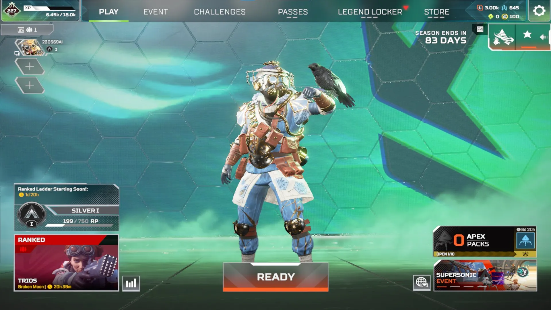 AP644 227 Level, 51 Legendary Items, Skins Like Rule of Law, The Superstar, Speedy Discharge, Pressure Point, Birthright, Hyper Blitz, Golden Guardian, Blood Ritual