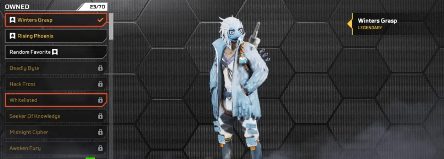 AP656 High Level 1189 Account with Caustic Death Hammer and Crypto Biwon Blade Heirlooms, Winters Grasp Legendary Skin